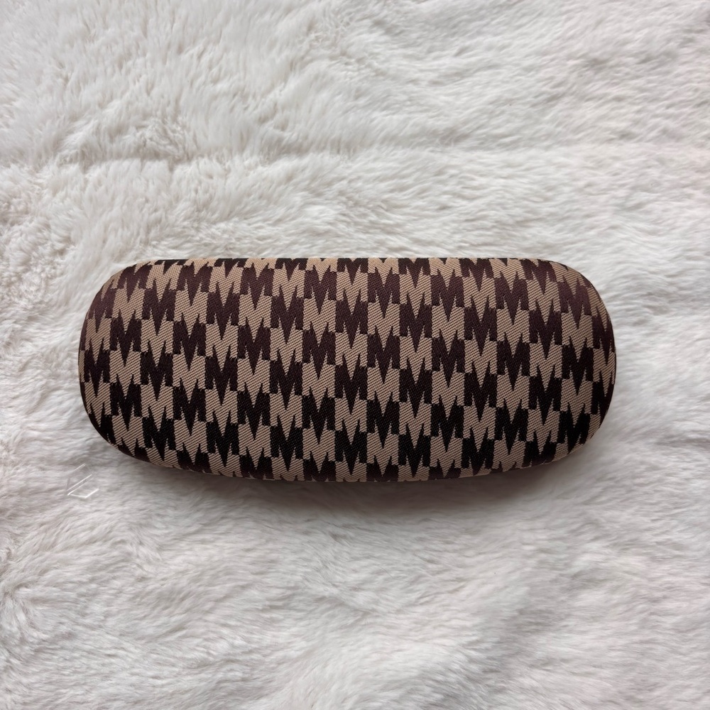 Max Mara Brown & Beige Monogram Hard Sunglasses Case | Geometric Print Box